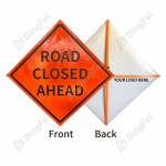 Roll Up Sign & Stand - Road Closed Ahead Roll Up Traffic Sign